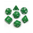 набор из 7 кубиков для ролевых игр (D&D и Pathfinder и др.) (зелёно-белый)
