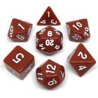 набор из 7 кубиков для ролевых игр (D&D и Pathfinder и др.) (коричнево-белый)