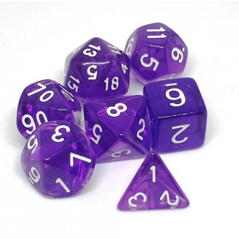 набор из 7 кубиков для ролевых игр (D&D и Pathfinder и др.) (фиолетово-белый)