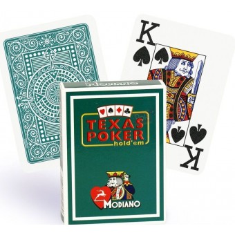 карты для покера Modiano Texas Poker (пластиковые) (изумрудные)