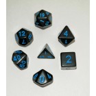 Набор из 7 кубиков для D&D PandaSale: Чёрный (синие цифры)