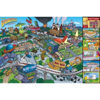 Постер The Simpsons. Springfield. (А1, 60 см. x 84 см.)