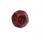Кубик D12 Драконий (красно-чёрный)