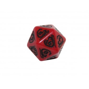Кубик D20 Драконий (красно-чёрный)
