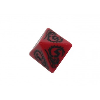 Кубик D8 Драконий (красно-чёрный)