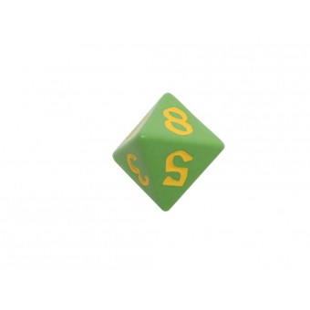 Кубик D8 Классический Рунический (зелёно-жёлтый)