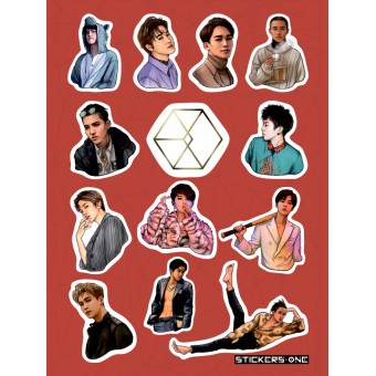 стикеры Stickers.one: EXO (лист А5)