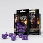 Набор из 7 кубиков классические резные / Classic Runic Dice Set (фиолетово-желтые) Набор из 7 кубиков классические резные / Classic Runic Dice Set (фиолетово-желтые)