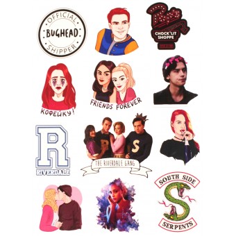 стикеры Ривердэил / Riverdale (вариант 2, лист А5)
