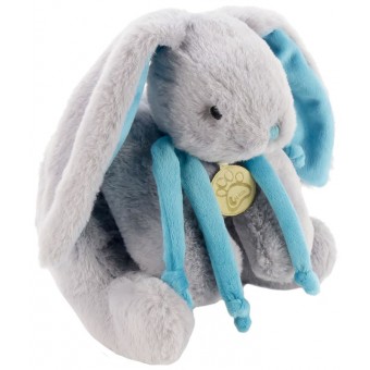 Мягкая игрушка Lapkin Кролик 45 см., серый в бирюзовом шарфике