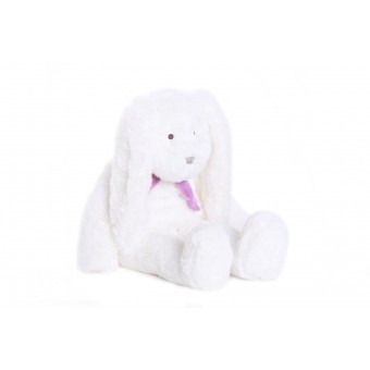 Мягкая игрушка Lapkin Заяц 40 см., белый в фиолетовом шарфике