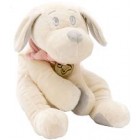 Мягкая игрушка Lapkin Собака 45 см., белый в розовом шарфике