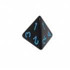 Кубик D4 Опак (чёрно-голубой)