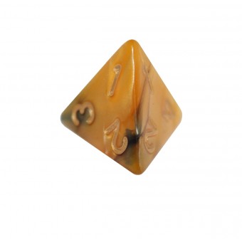 Кубик D4 Опак Мраморный (жёлто-золотой)