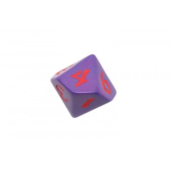 Кубик D10 Классический Рунический (фиолетово-красный)