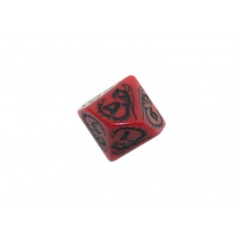 Кубик D10 Драконий (красно-чёрный)