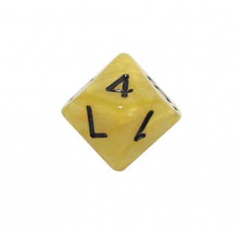 Кубик D10 Опак Мраморный (жёлто-чёрный)