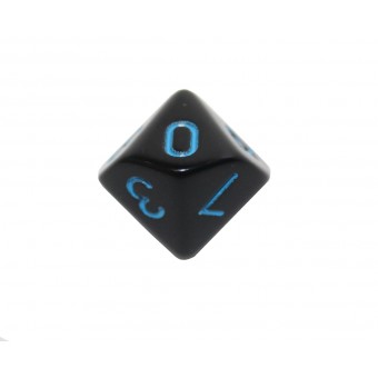 Кубик D10 Опак (чёрно-голубой)