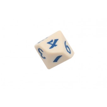 Кубик D10 Классический Рунический (бежево-синий)
