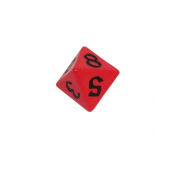 Кубик D8 Классический Рунический (чёрно-красный)