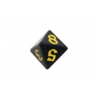 Кубик D8 Классический Рунический (чёрно-жёлтый)
