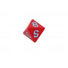Кубик D8 Классический Рунический (красно-голубой)